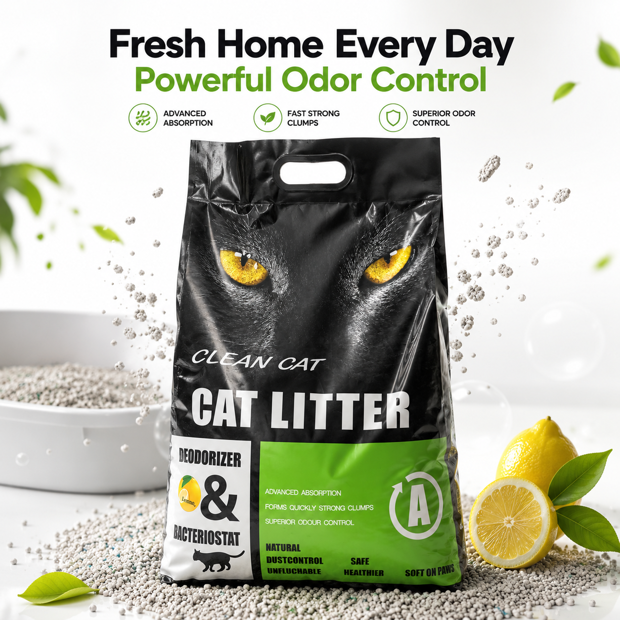 Nexora™ 3-in-1 Complete Cat Litter Care Solution — Litter Tray, Odor Control Litter & Anti-Tracking Mat