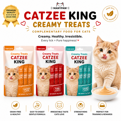 Nexora™ Catzee King Creamy Lickable Treats – Premium Cat Snacks (3 Flavours)