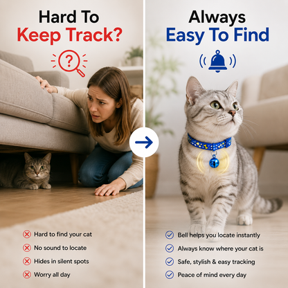 Nexora™ CharmBell Cat Collar — Adjustable Safety Collar With Bell For Stylish Cats