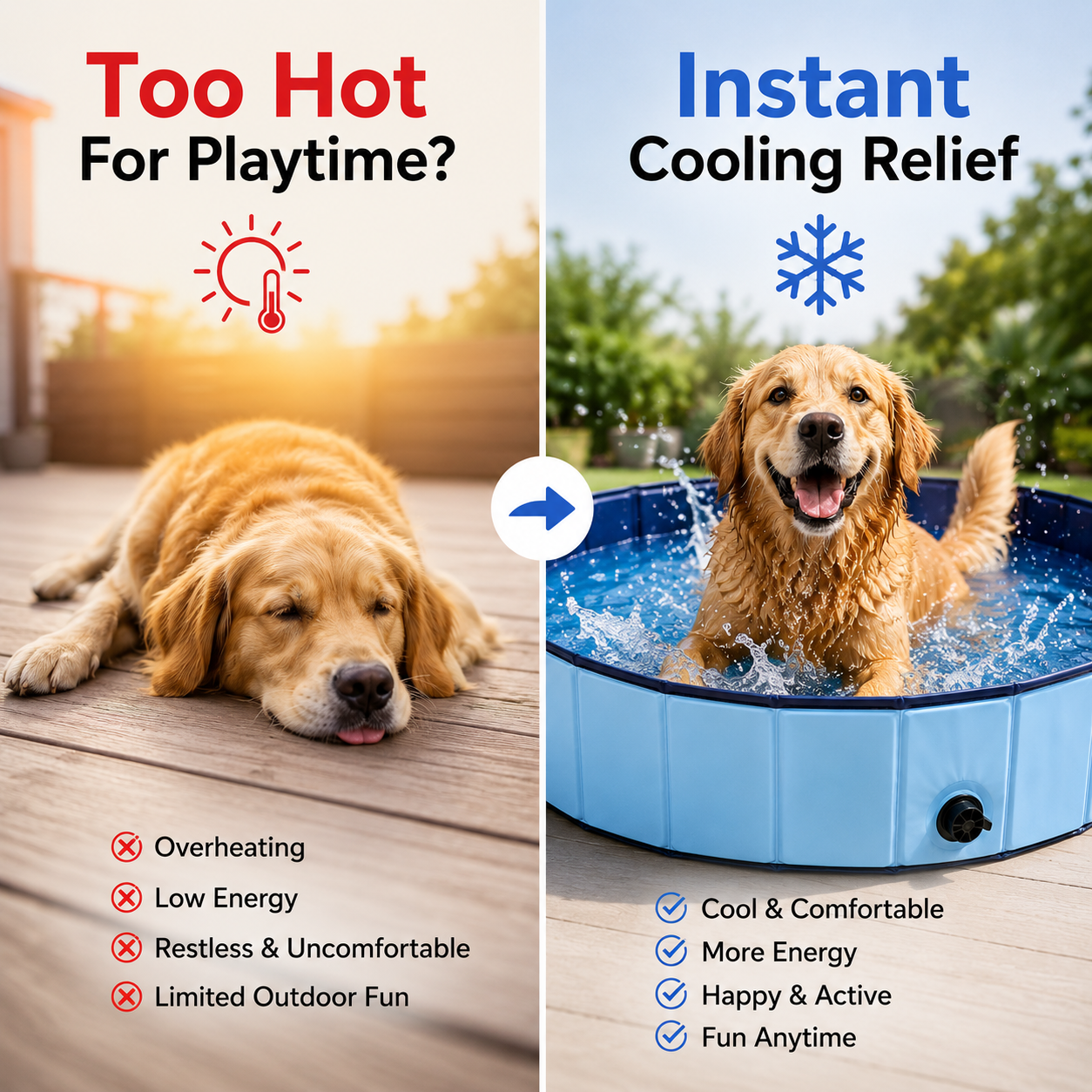 Nexora™ SplashPaw Pool — Foldable Cooling Swimming Pool For Dogs, Cats & Pets