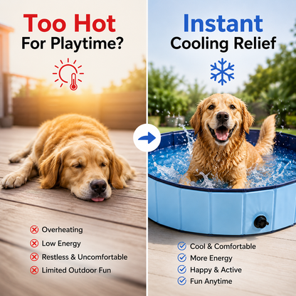 Nexora™ SplashPaw Pool — Foldable Cooling Swimming Pool For Dogs, Cats & Pets