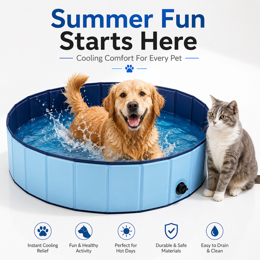 Nexora™ SplashPaw Pool — Foldable Cooling Swimming Pool For Dogs, Cats & Pets