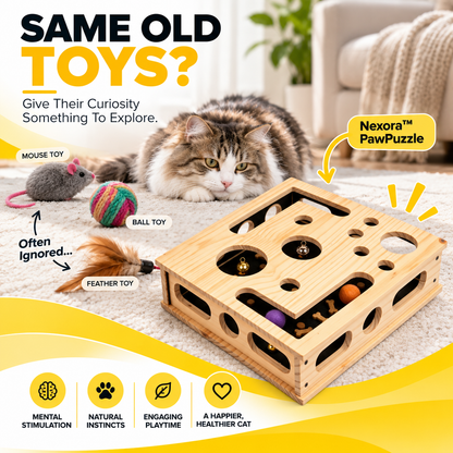 Nexora™ PawPuzzle Cat Scratch & Interactive Puzzle Toy