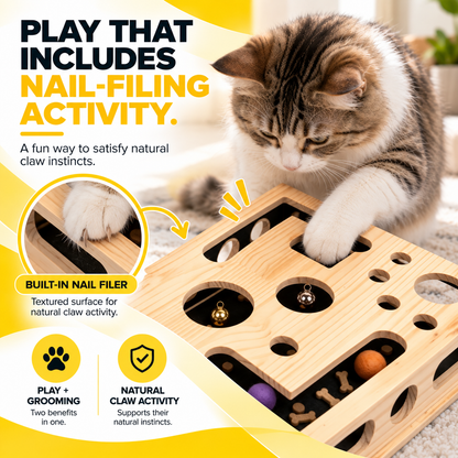 Nexora™ PawPuzzle Cat Scratch & Interactive Puzzle Toy