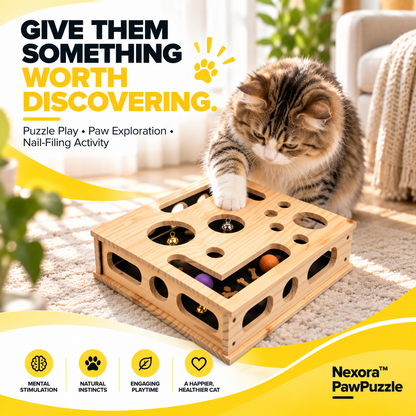Nexora™ PawPuzzle Cat Scratch & Interactive Puzzle Toy