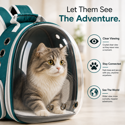 Nexora™ TravelNest Pet Carrier — Transparent Travel Shoulder Bag For Cats & Small Pets