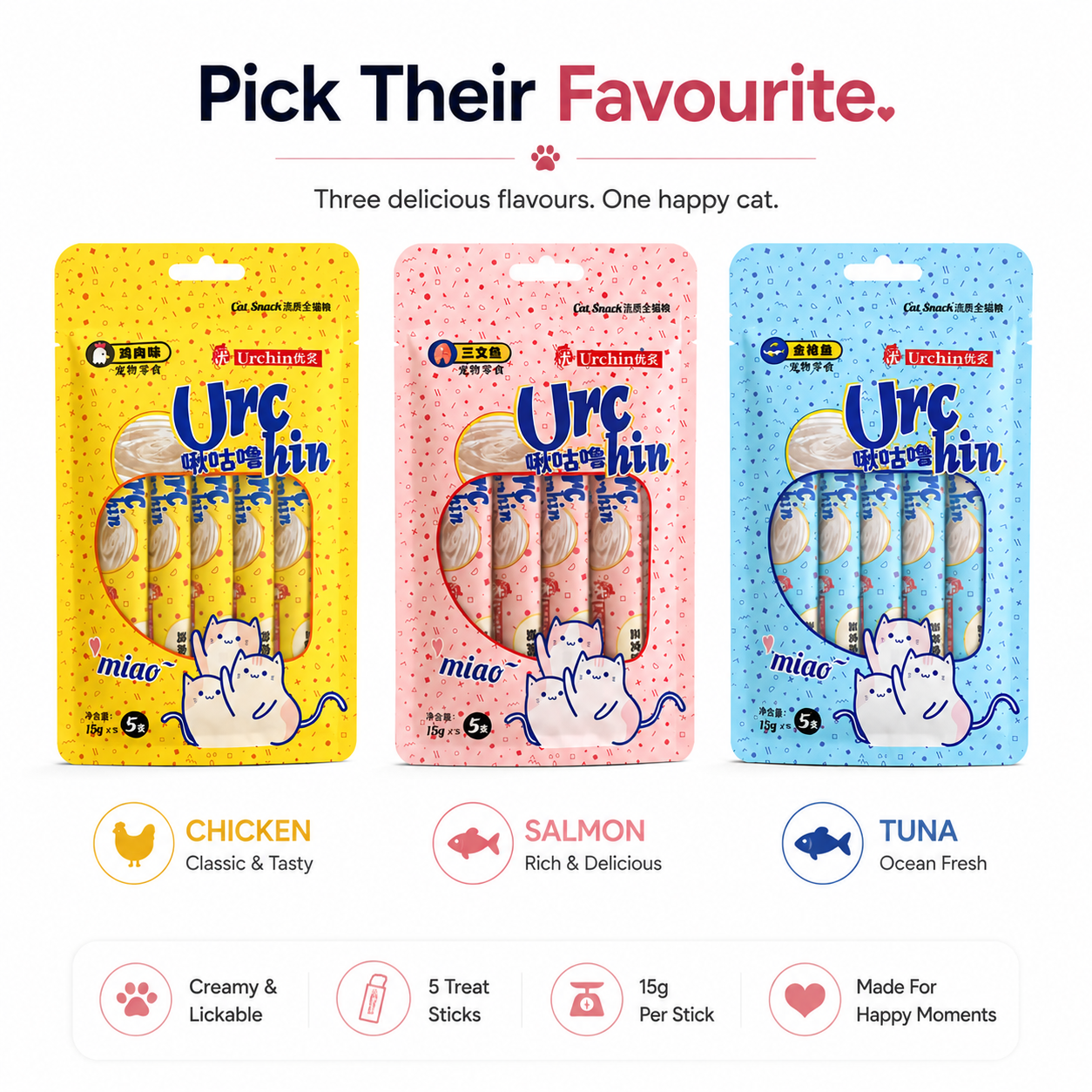 Nexora™ Urchin Cat Snacks — 3 Flavors