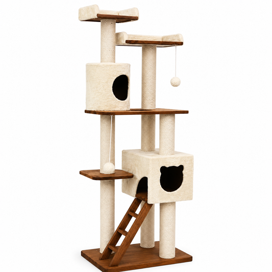 Nexora™ Premium Cat Tree House 1.o 183cm — Multi-Level Scratching, Climbing & Resting Tower For Cats