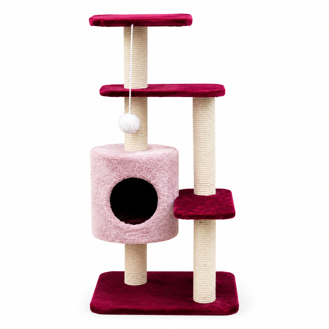 Nexora™ Premium Cat Tree Round House 107cm — Multi-Level Scratching, Climbing & Resting Tower For Cats