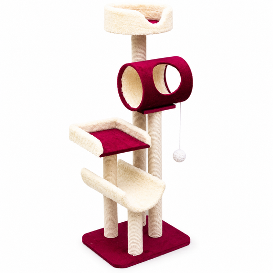 Nexora™ Premium Cat Tree Bed House 128cm — Multi-Level Scratching, Climbing & Resting Tower For Cats