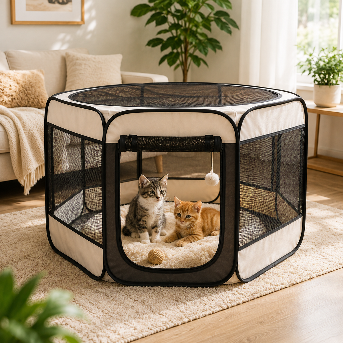LuxePet 360° Villa with relaxed kittens