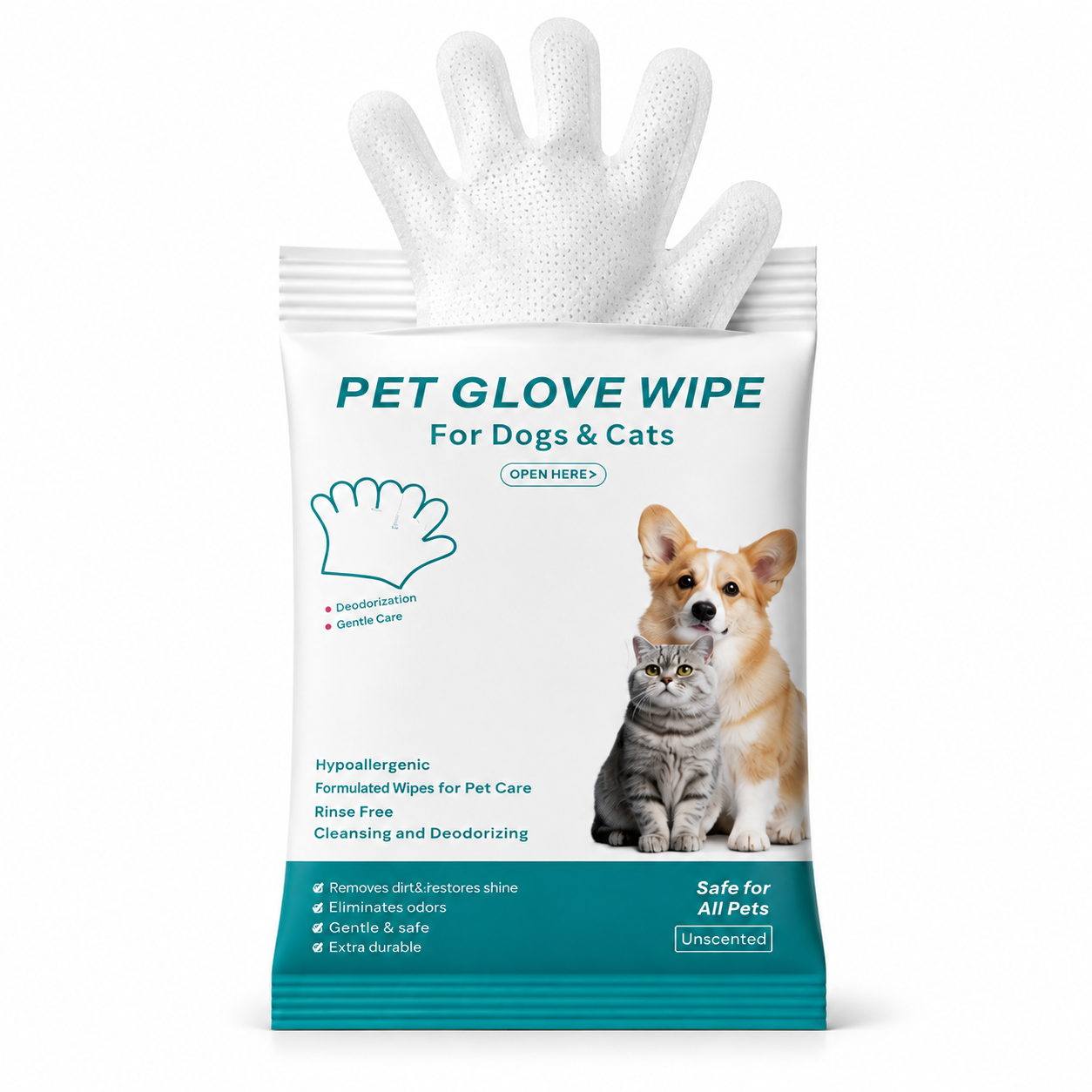 Nexora™ FreshPaw Wipes — Premium Disposable Grooming Glove Wipes For Dogs & Cats (6-Pack)