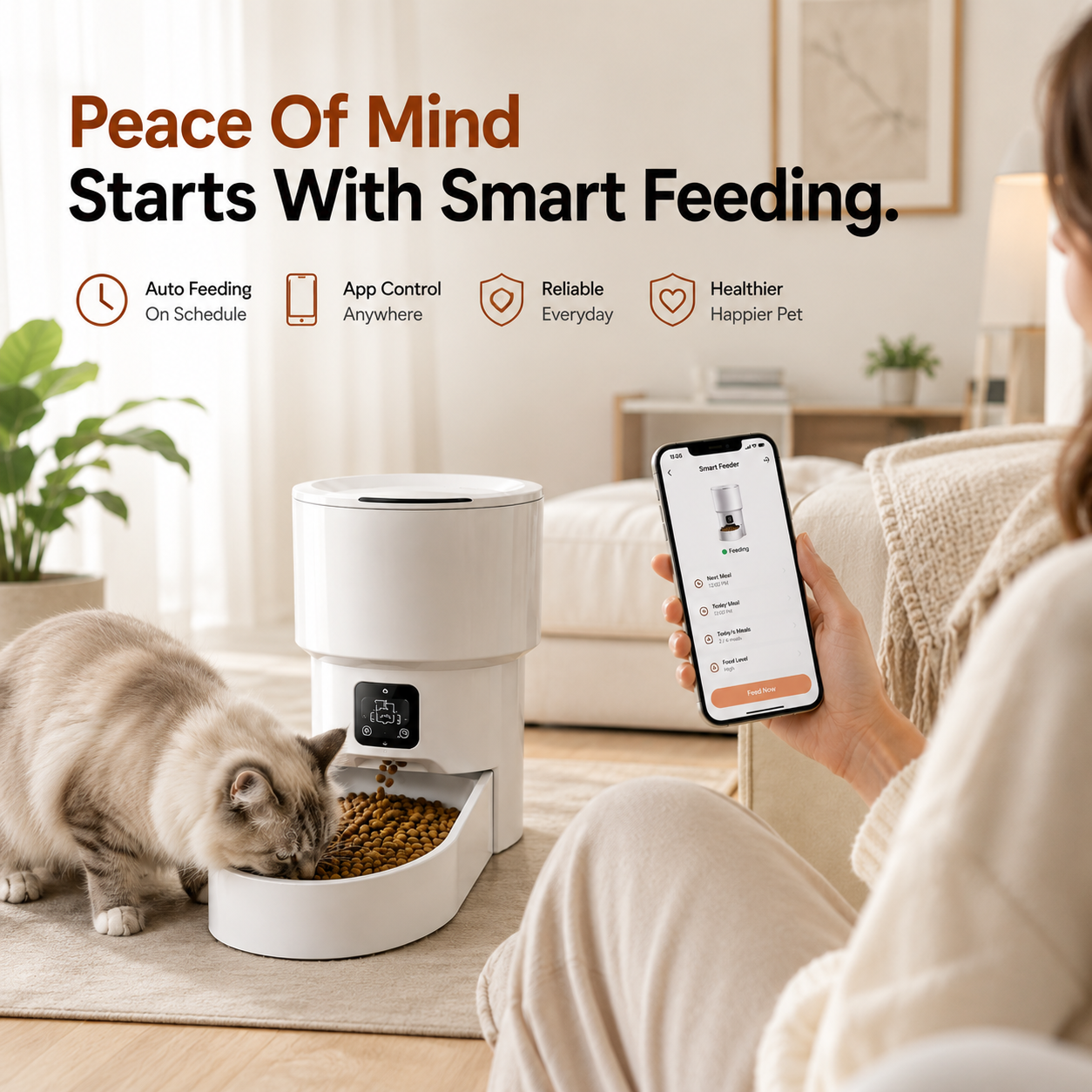 Nexora™ SmartFeed Elite — WiFi App-Controlled Automatic Pet Food Dispenser For Cats & Dogs