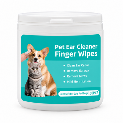 Nexora™ EarCare Finger Wipes — Gentle Ear Cleaning Finger Wipes For Dogs & Cats (50 Pieces)
