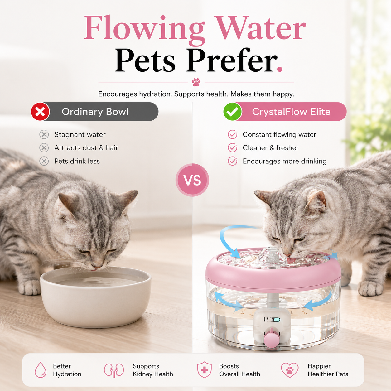 Nexora™ CrystalFlow Elite — Premium Automatic Pet Water Fountain For Cats & Dogs