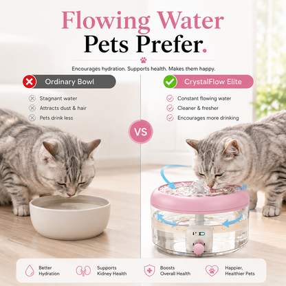 Nexora™ CrystalFlow Elite — Premium Automatic Pet Water Fountain For Cats & Dogs