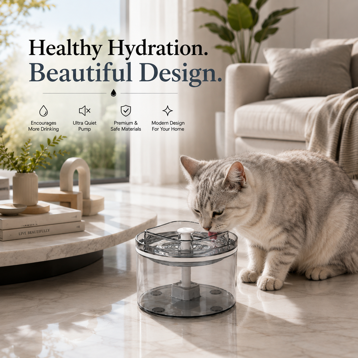 Nexora™ CubeFlow Elite — Premium Square Pet Water Fountain For Cats & Dogs