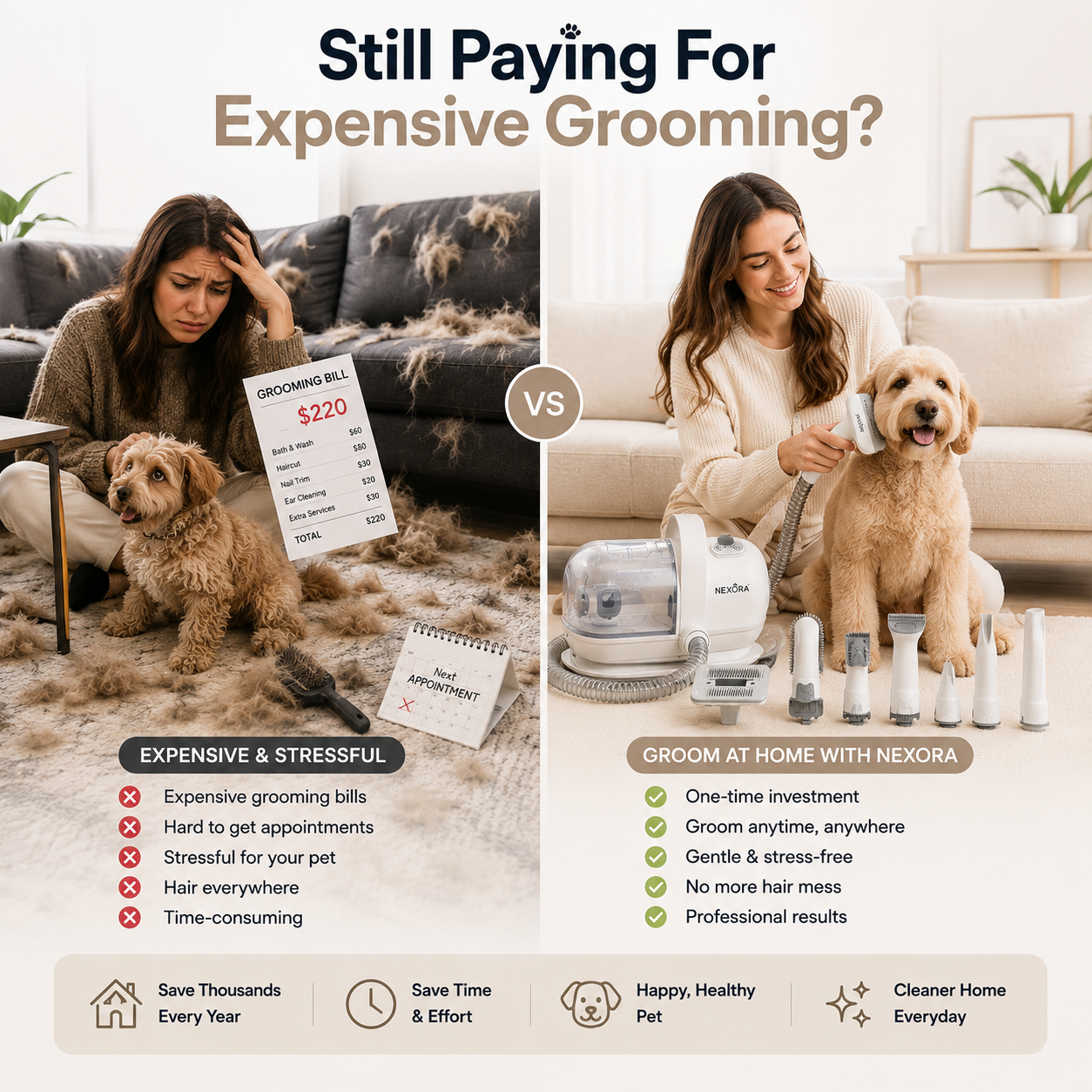 Nexora™ FurFlow 10-in-1 Professional Pet Grooming & Fur Vacuum System
