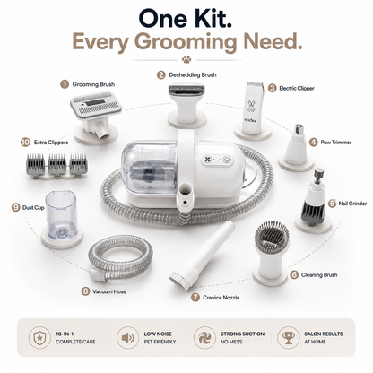 Nexora™ FurFlow 10-in-1 Professional Pet Grooming & Fur Vacuum System
