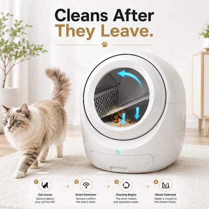 Nexora™ SmartClean Pro — Smart Automatic Self-Cleaning Cat Litter Box With Wi-Fi App Control