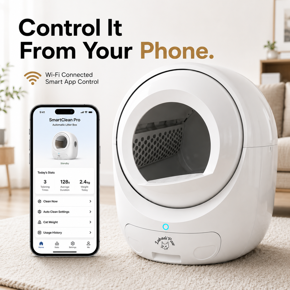 Nexora™ SmartClean Pro — Smart Automatic Self-Cleaning Cat Litter Box With Wi-Fi App Control