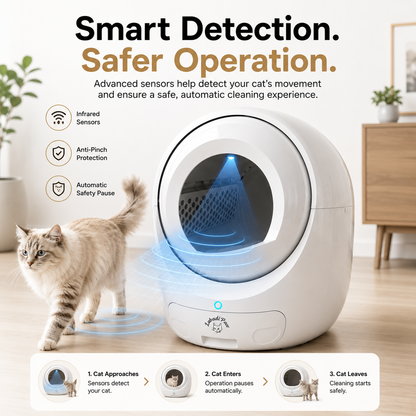 Nexora™ SmartClean Pro — Smart Automatic Self-Cleaning Cat Litter Box With Wi-Fi App Control