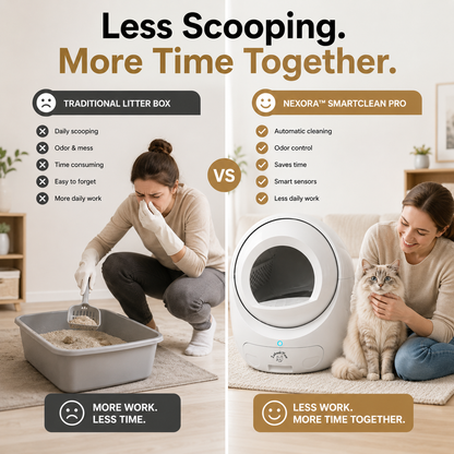Nexora™ SmartClean Pro — Smart Automatic Self-Cleaning Cat Litter Box With Wi-Fi App Control