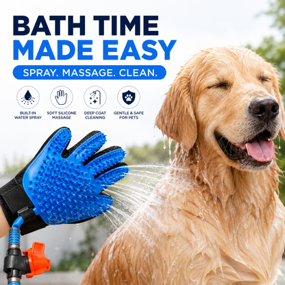 Nexora™ AquaSpa Bathing Glove — 2-in-1 Water Spray, Massage & Deep Cleaning Grooming Glove