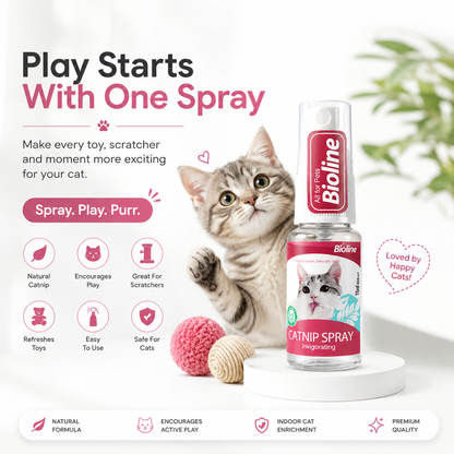 Nexora™ PlayMist Catnip Spray — Natural Catnip Spray for Toys, Scratchers, Beds & Playtime | Stimulates Play, Reduces Boredom & Encourages Healthy Activity