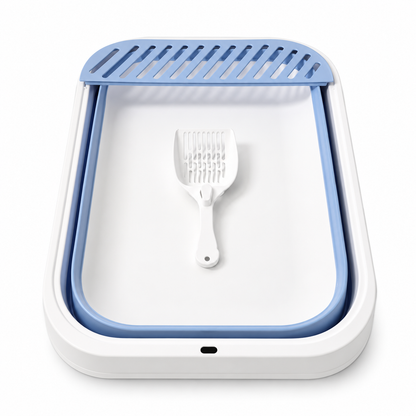 Nexora™ FoldEase Cat Litter Box — Foldable Portable Cat Litter Tray with Scoop for Clean, Comfortable & Hassle-Free Travel [21x16 inches]