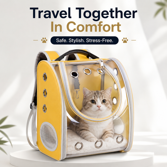 Nexora™ TravelNest Pet Carrier — Transparent Travel Shoulder Bag For Cats & Small Pets