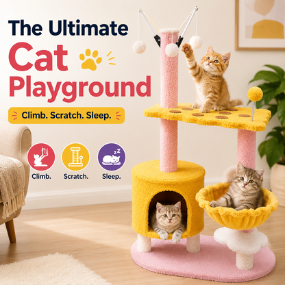 Nexora™ CozyCastle Cat Tree — Multi-Level Cat Activity & Rest Tower