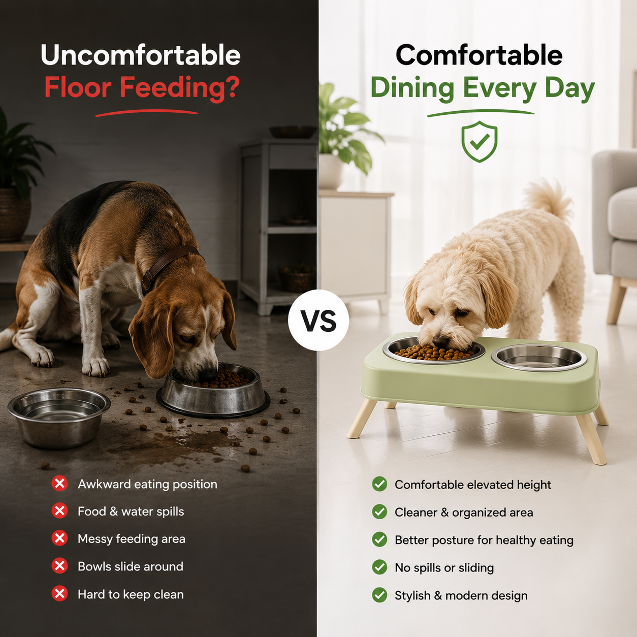 Nexora™ DineEase Duo Bowl — Elevated Dual Stainless Steel Feeding Station For Cats & Dogs