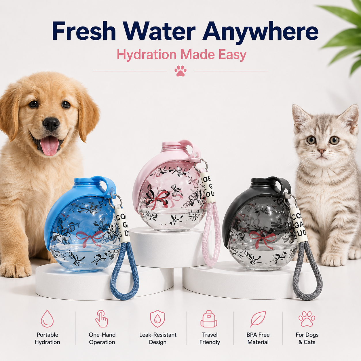 Nexora™ AquaGo Travel Bottle — Portable Foldable Pet Water Bottle For Walks, Travel & Outdoor Adventures