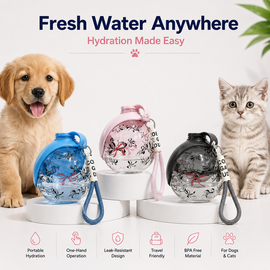 Nexora™ AquaGo Travel Bottle — Portable Foldable Pet Water Bottle For Walks, Travel & Outdoor Adventures