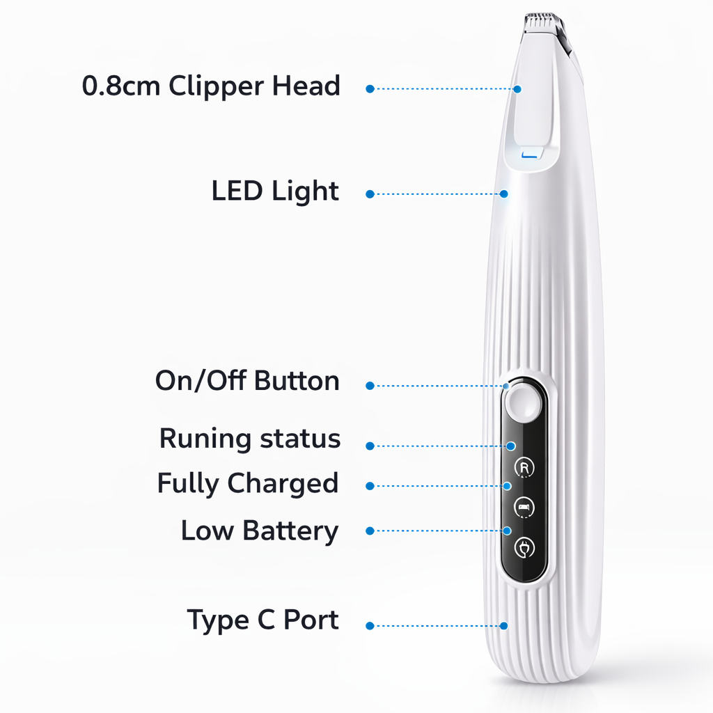 Nexora™ 2-in-1 Pet Grooming Kit – Paw Trimmer + Nail Grinder