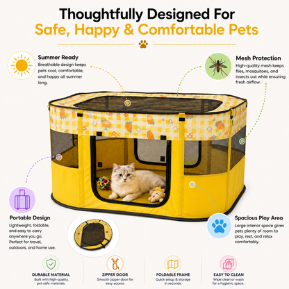 Nexora™ SummerSafe Portable Pet Playpen