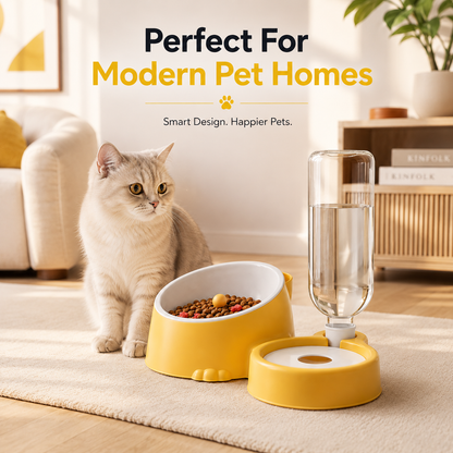 Nexora™ PawHydra Elite — Elevated Pet Feeding Bowl & Automatic Gravity Water Dispenser