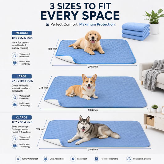 Nexora™ AquaShield Mat — Ultra Absorbent Waterproof Protection Pad For Pets, Beds & Floors