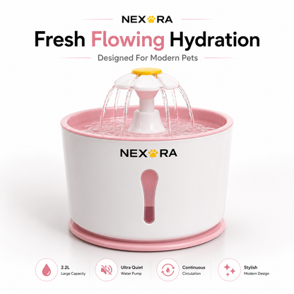Nexora™ BlossomFlow 2L Pet Water Fountain – Quiet Automatic Flower Drinking Fountain For Cats & Dogs
