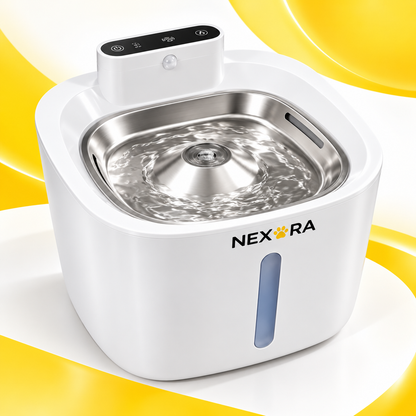Nexora™ AquaSense Elite — Smart Wireless Motion Sensor Stainless Steel Pet Water Fountain For Cats & Dogs
