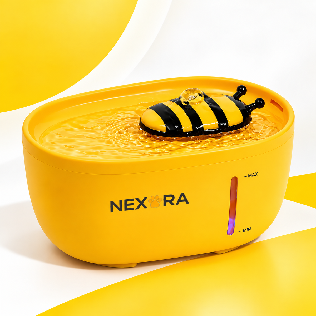 Nexora™ BuzzFlow — Silent Filtered Bee Water Fountain For Pets