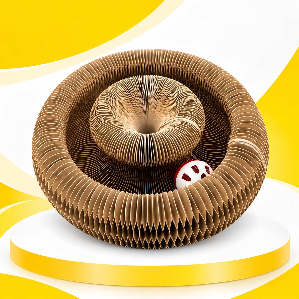 Nexora™ 3-in-1 Interactive Cat Scratcher Toy – Play, Scratch & Hide