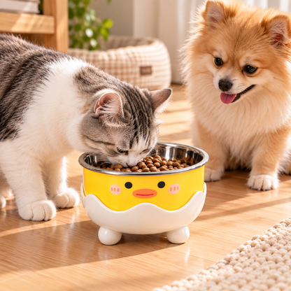 Nexora™ Cute Elevated Stainless Steel Pet Bowl