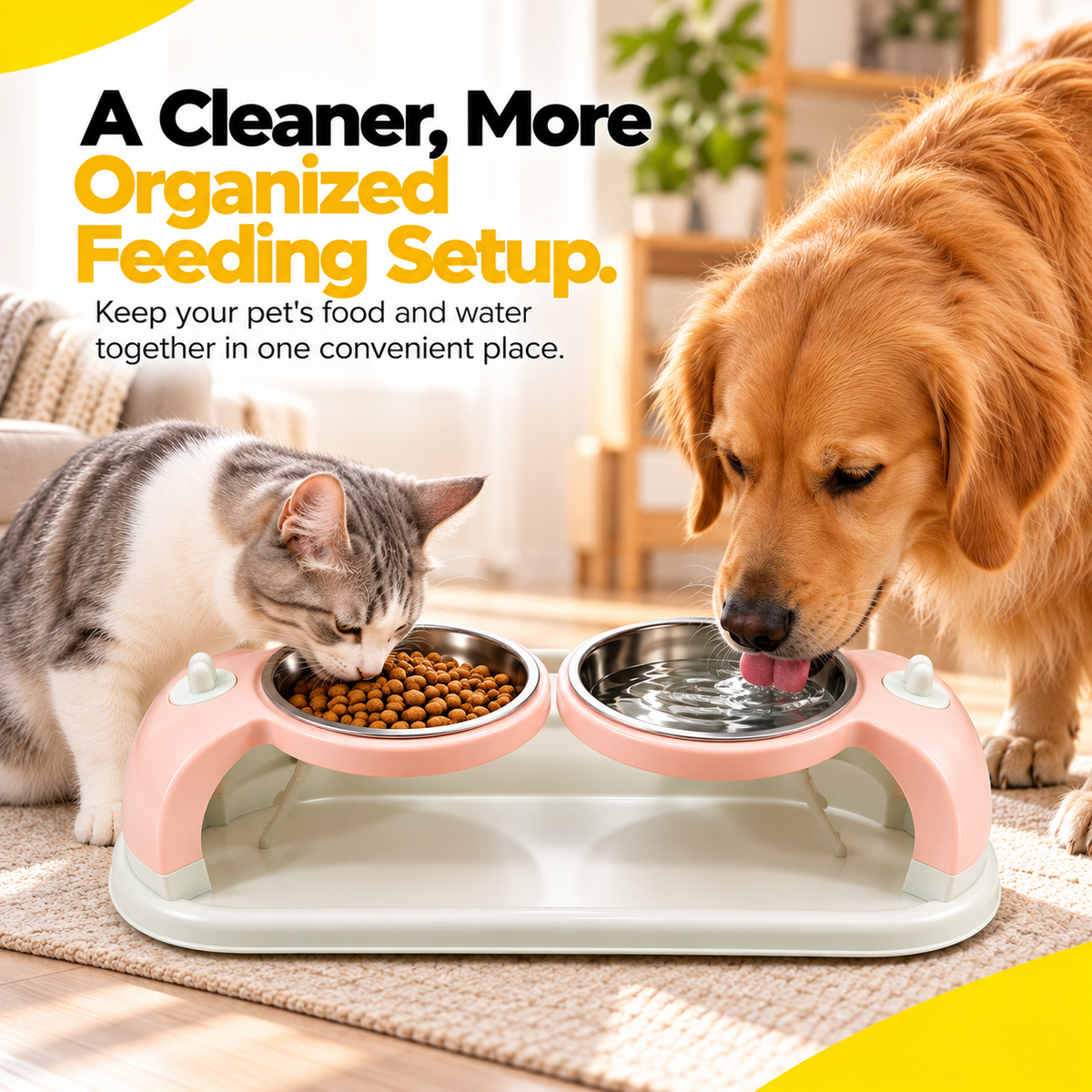 Nexora™ Elevated Dual Stainless Steel Pet Bowl