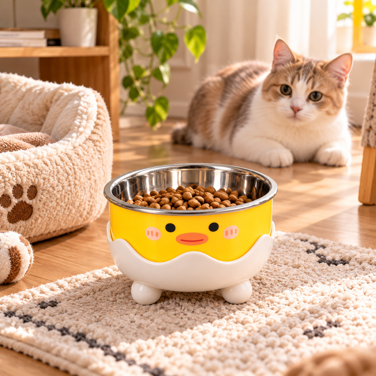 Nexora™ Cute Elevated Stainless Steel Pet Bowl