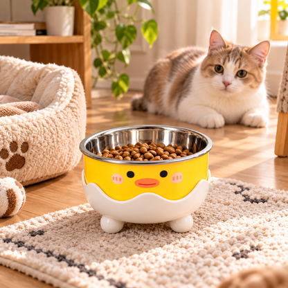Nexora™ Cute Elevated Stainless Steel Pet Bowl