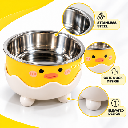 Nexora™ Cute Elevated Stainless Steel Pet Bowl