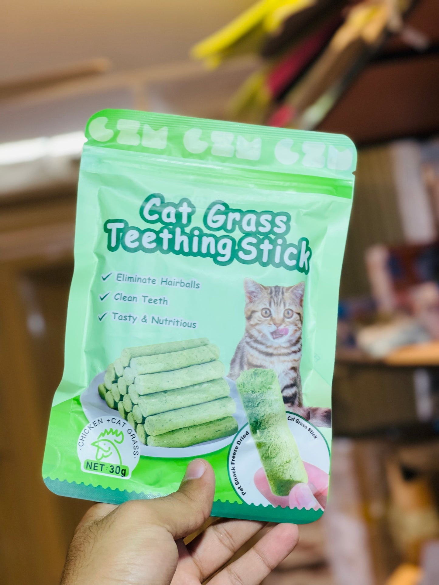 Nexora™ Feline Dental Grass Chews – 6-Piece Pack