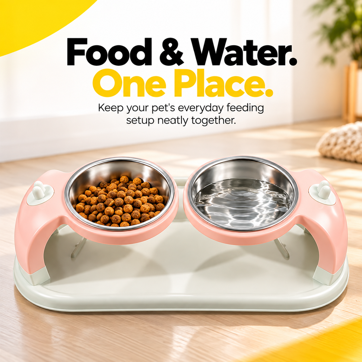 Nexora™ Elevated Dual Stainless Steel Pet Bowl